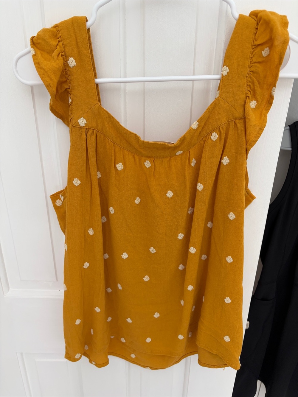 Universal Thread Mustard Embroidered Ruffle Strap Camisole - Picture 4 of 5